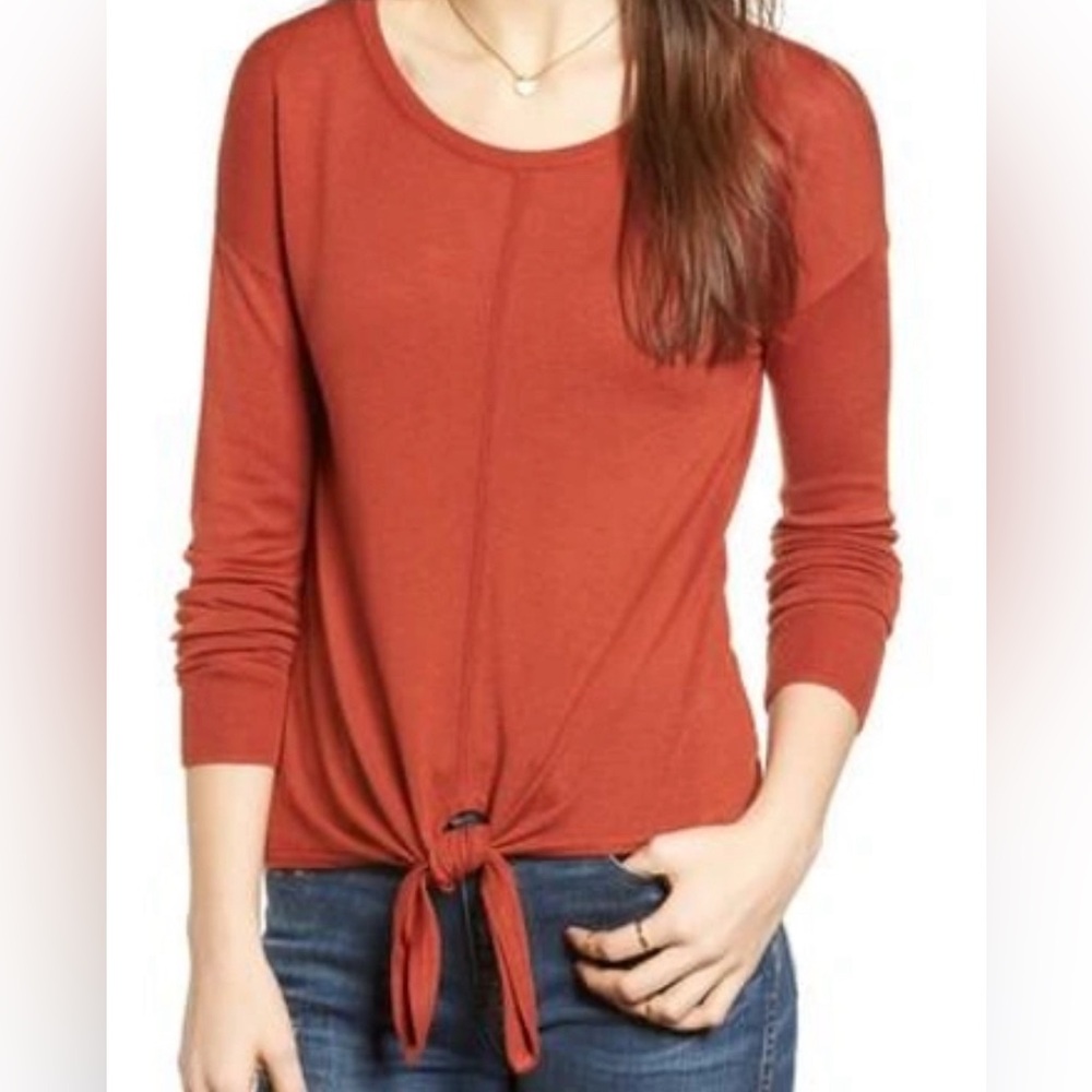 MADEWELL Modern Tie Front Sweater